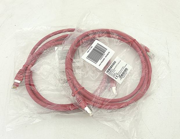 2x 2m RJ45 Elektronik Patch Cable S/FTP Cat.8 LSZH Red K5528RT.2 EFB