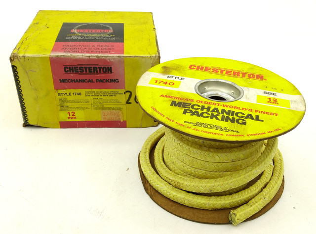 Сальниковая набивка Chesterton 1740 Kevlar 12mm для уплотнения насосов и клапанов, 260°C, рулон