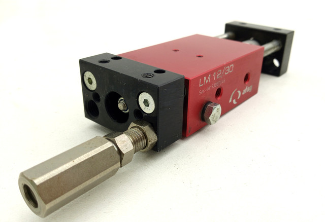 Afag LM 12/30 Linear Module 93057246 Pneumatic Slide Stroke 30mm 6 bar