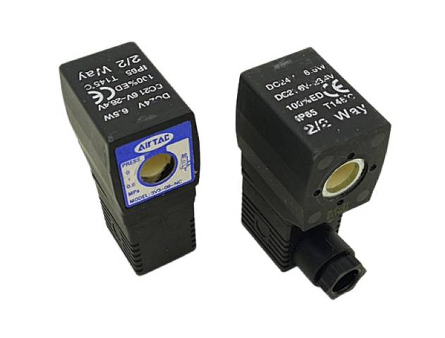 2x AirTAC 3V3-08-NC Solenoid Valve Valve Pneumatic Valve 24V