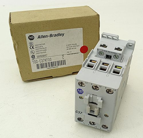 Allen-Bradley Contactor 100-C37KF00 3-pole 230V 50/60Hz 65A Type C37 Auxiliary Contactor