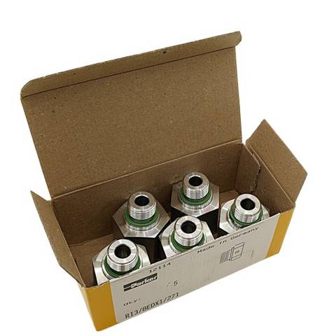 5x Parker RI3/8EDX1/271 hydraulic connection reducer adapter