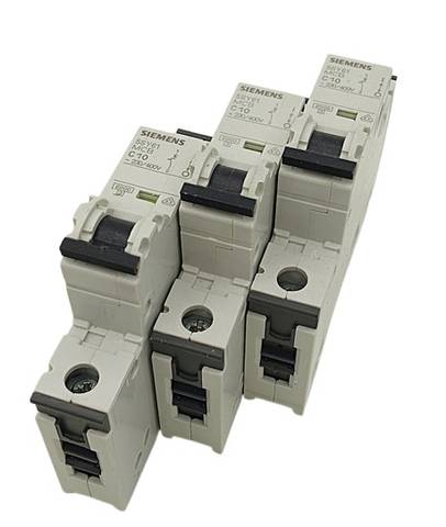 3x Siemens 5SY6110-7 Miniature 1-pole Circuit Breaker