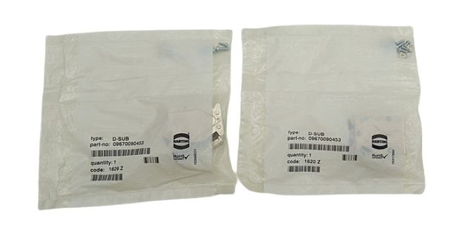 2x Harting 09670090453 موصل D-SUB 9P معدني