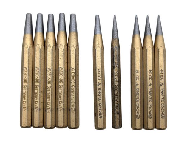 10x Rennsteig 441 002 Type D Conical Punch made of Alloy Steel