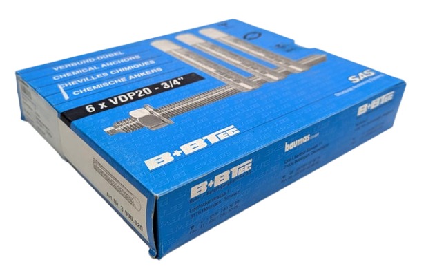 6x B+BTEC 3.900.020 VDP-M20 3/4" Glass Resin Capsule