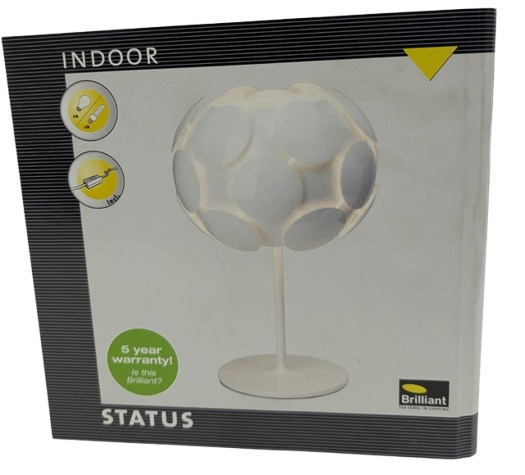 Brilliant 60848/05 White Status Table Lamp with Switch 60W