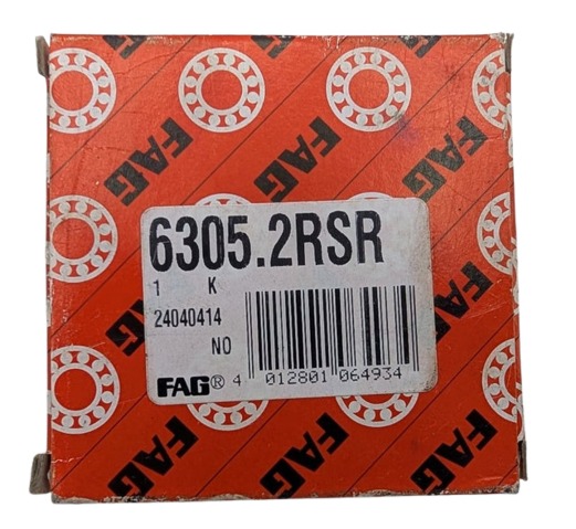 5x Fag 6305.2RSR Ball Bearings with Steel Cage