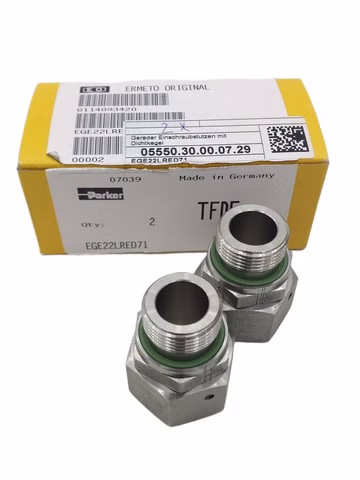 2x Parker EGE22LRED71 Ermeto Hydraulische Rohrverschraubung