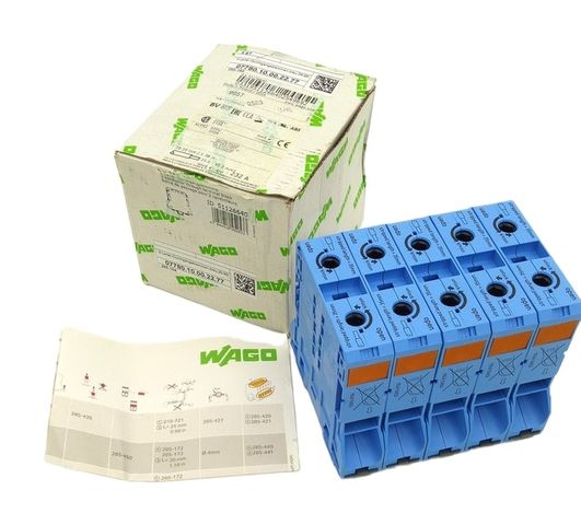 5x проходная клемма Wago 285-194 с 2 проводниками, 25-95 mm²