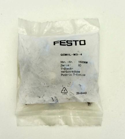 10x Festo 153368 QSMT-4-3 موصل T صغير مع دفع
