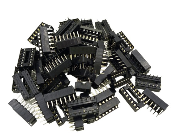 46x 14-pin flat DIL socket with dual-row spacing
