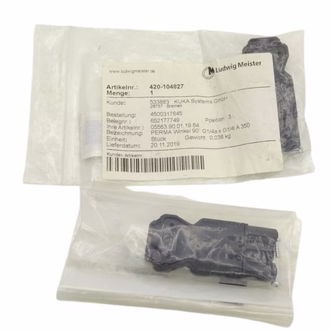 2x Ludwig Meister 420-104827 Messing G1/4AxG1/ Perma Winkel