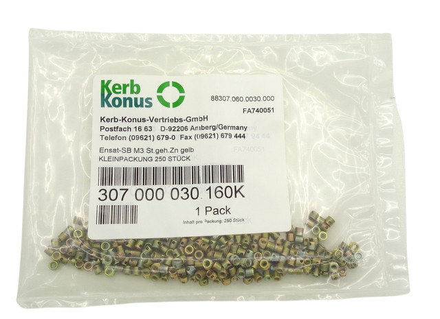 250x Kerb-Konus 307 000 030.160K Ensat-SB M3 إدخال ملولب