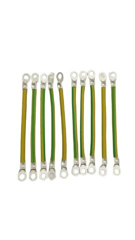 10x high-performance earthing cables in yellow-green
