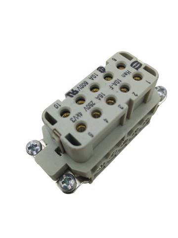Harting Han 10A-F female insert 10-pole with wire protection