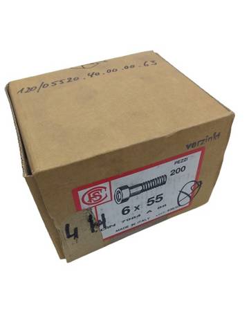 200x براغي مجلفنة 6x55 رفيعة الرأس وسداسية داخلية