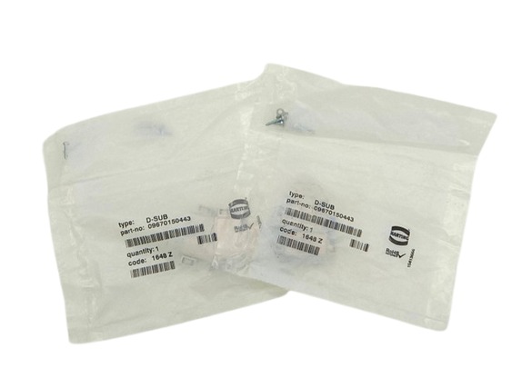2x Harting 09670150443 غطاء معدني لموصل D-Sub ذي 15 سنًا