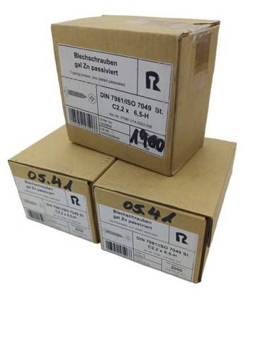 1900x Reyher DIN 7981 C2.2×6.5-H برغي صفائح معدنية