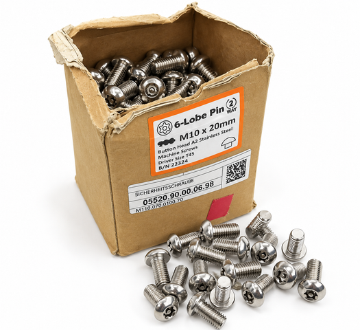 90x مسامير أمان مضادة للسرقة من Reyher 881169200100020 مقاس M10x20mm
