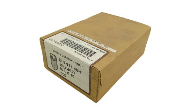 500x M8x10 ISO 4027 Zinc-Plated Set Screw Conical Tip