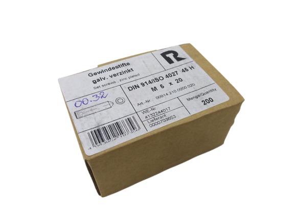 200x Reyher 00914.210.0050.020 مسمار تثبيت لولبي بدون رأس M5×20 مجلفن