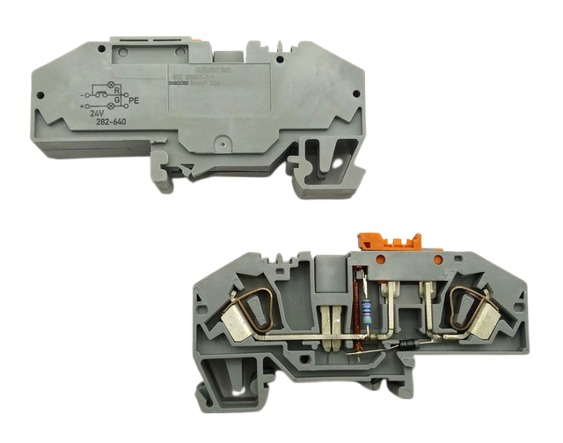 2x Wago 282-640 Protective Conductor Disconnect Terminal