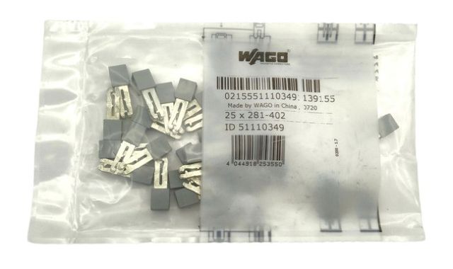 25x Wago 281-402 6X8X23.7 mm Polyamide 32 A Insulated Jumper