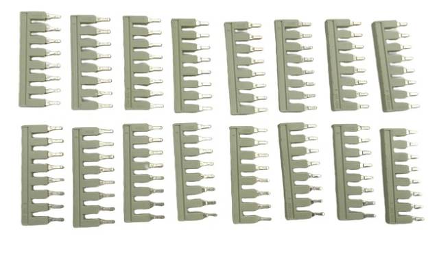 16x Wago 2004-408 8-way light gray insulated bridge