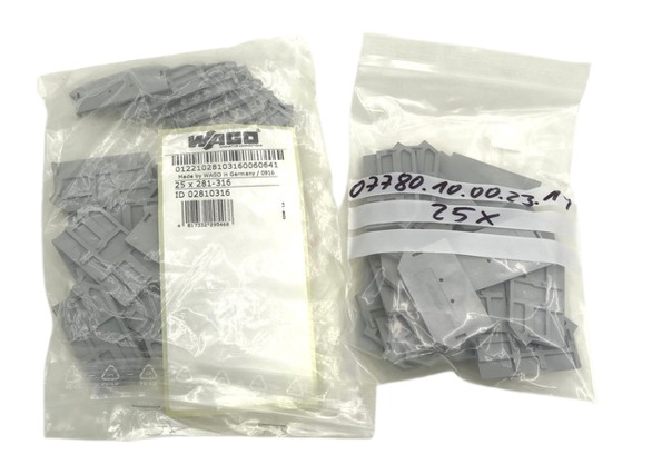 50x Wago 281-316 Polyamide End and Intermediate Plate