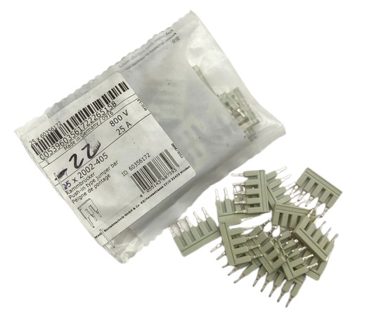 35x Wago 2002-405 Insulated 5-way Push-In Jumper Bar Gray