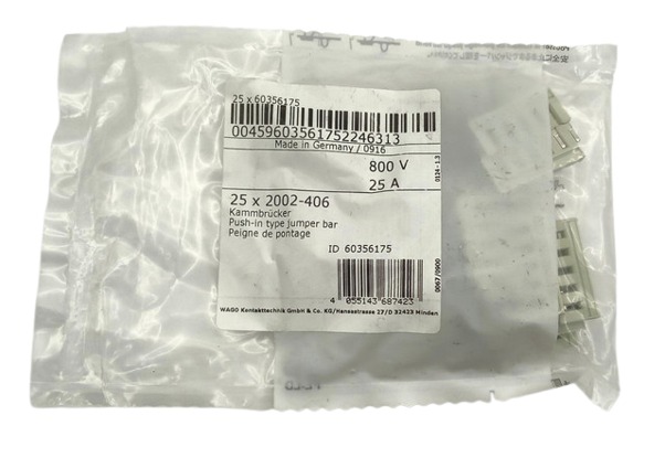 25x Wago 2002-406 Insulated 5-way Push-In Jumper Bridges