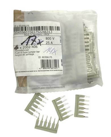18x Wago 2002-406 light grey 6-way plug-in jumper