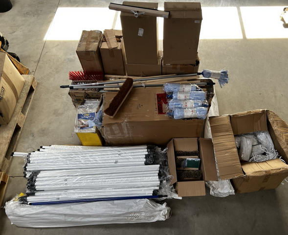 RRP ~3000€ Vileda Metal Mop Handles, Broom Handles, Squeegee Handles, Metal