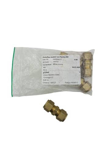 6x Rubaflex 40000613 Union Brass Fitting