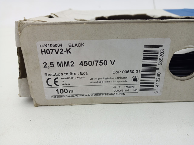 Eupen H07V2-K Montagekabel Detailaufnahme Isolierung