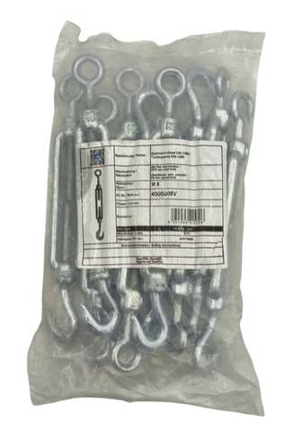 10x شدادات 4000008V M8 مجلفنة مع حلقة وخطاف