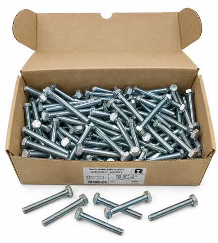 100x Reyher 04017.810.0100.075 M10x75 Hexagon Head Bolts