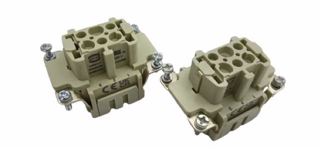 2x Harting 09330062716 Han 6 ES-Buchse Monoblock Einsatz