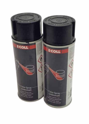 2x 400ml E-Coll RAL 9005 Color-Spray Seidenmatt Tiefschwarz