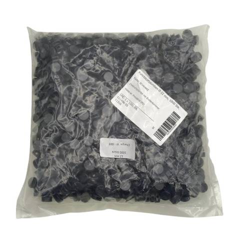 1000x 021496-55 Plastic Seals Ø 12 mm Black Two-Hole Seal