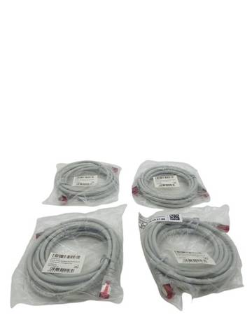 4 × كابل توصيل شبكي (باتش) رمادي بطول 3 م K5510.3 مع موصل RJ45