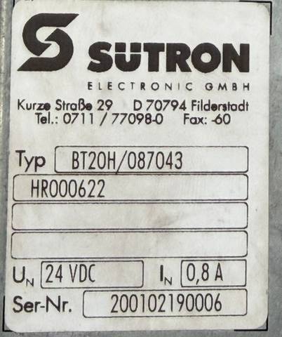 Операторская панель Sütron Profibus DP BT20H/087043