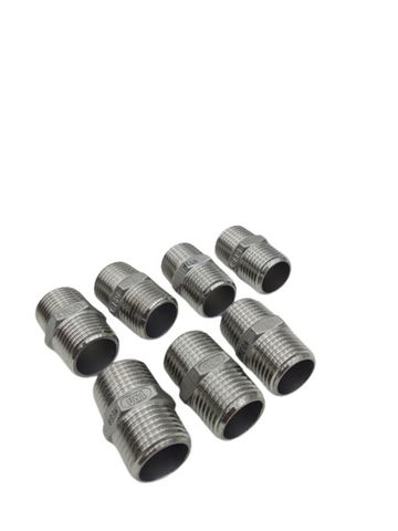 7x Mega 316/150 Stainless Steel Hexagon Double Nipple
