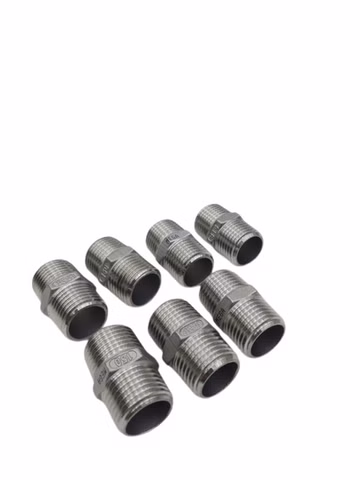 7x Mega 316/150 Edelstahl Sechskant Doppelnippel