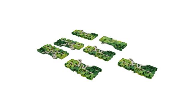 7x Wago 2004-1407 Protective Conductor Terminals