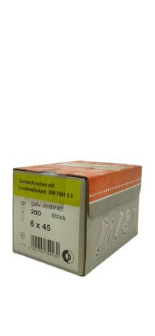 200x Dresselhaus 6X45 DIN 7991 8.8 Countersunk Head Screw 17724