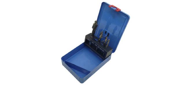 Hahn & Kolb طقم مثاقب لولبية للثقوب الأساسية M3–M10 من HSS وفق DIN 373 مع صندوق