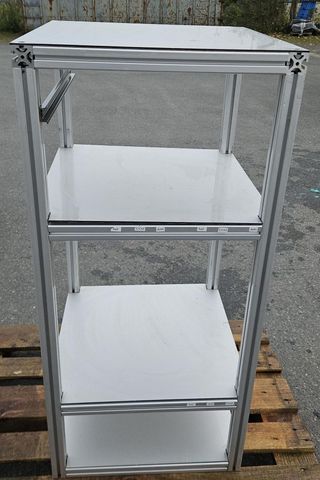 Стеллаж из алюминиевого профиля Bosch Rexroth, 4 уровня, В x Ш x Г  1180 x 550 x 550 mm