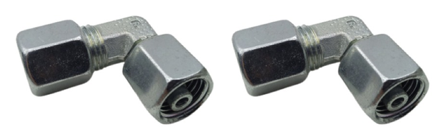 2x 90 Degree Elbow Fitting Metal Hydraulic